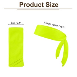 PATIKIL Head Ties Headband, Ninja Karate Headband Adjustable Sports Tie Back Sweat Wicking Workout Head Band for Men Women Running Tennis Yoga, Fluorescent Yellow