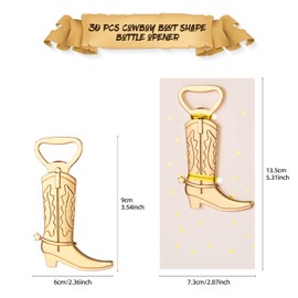 30PCS Cowboy Boots Bottle Openers for Favors，Gifts，Decorations or Souvenirs to Guests at Wedding，Baby Shower or Bridal shower Party