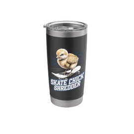 Skating Baby Chicks Skate with Skateboard Cute Skateboarding Stainless Steel Insulated Tumbler