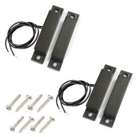 2 Pack Magnetic Reed Switch Normally NC Waterproof Magnetic Reed Switch 12v,Magnetic Switch Contacts Door Sensor for Home Alarm Security System