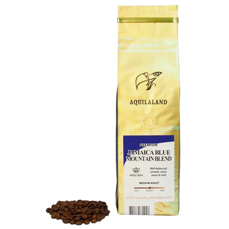 Aquilaland Jamaica Blue Mountain Premium Blend, 100% Arabica, Medium Roast,