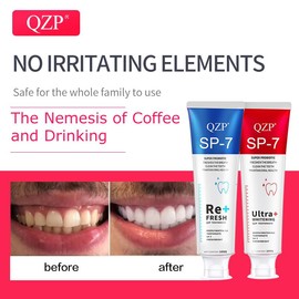 QZP Whitening Toothpaste,Deep Cleaning For Fresh Breath,Oral Care Toothpaste For Home And Travel Use,No Irritating Elements,For Sensitive Teeth,QZP SP-7,TT - Specification: QZPSP-7WHITENING（red）