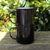 eBuyGB Set of 2 380ml Coloured Enamel Mugs Retro Outdoor