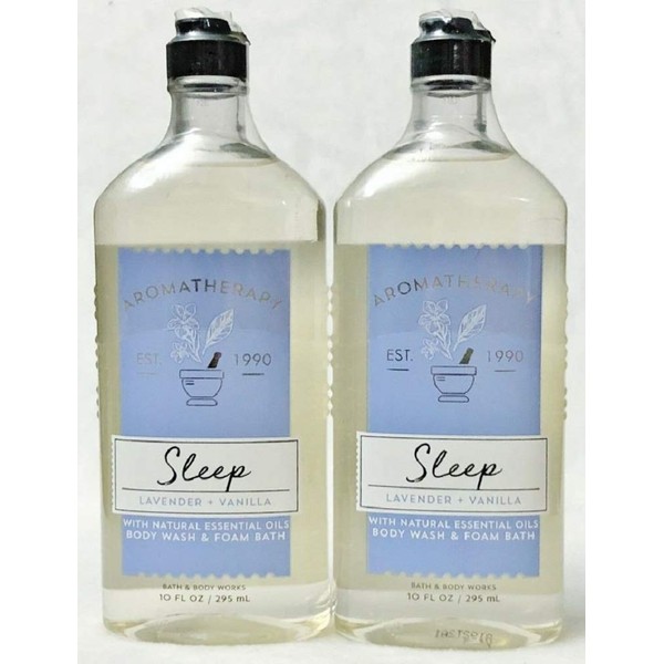 Bath & Body Works Aromatherapy SLEEP Lavender + Vanilla Body Wash & Foam Bath (2 Pack)