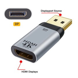 Cablecc DisplayPort DP Source to HDMI Sink Displays 4K@60hz Ultra HD Converter Adapter for Laptop HDTV