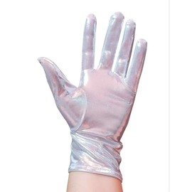 Goiruiya Adult Unisex Shiny Metallic Opera Short Gloves Hallowmas Costume Gloves Accessories Purple