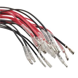 ZSDZFYLLK 2.8mm Female Spade Crimp Terminals with Insulating Sleeve and 20cm 18AWG Red Black Cable Harness Quick Splice Connectors Kit(20pcs)