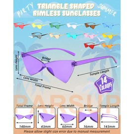 Butterfly/Triangle Shaped Rimless Sunglasses Frameless Triangle Sunglasses Transparent Candy Colour Glasses Tinted Eyewear Bachelorette Party Favours Photo Booth Props, Aircraft Box Well Packaged