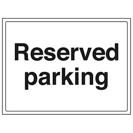V Safety 74002BF-S'Reserved Parking' Sign, Landscape, 400 mm x 300 mm (Pack of 3)