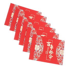 COHEALI Wedding Money Bundle Sleeves 6 Pack Chinese Packet Sleeves for Engagement Decorative Money Holders Bright and Prosperous Symbolism