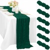 6 Pcs Emerald Green 10FT Cheesecloth Table Runner Gauze Fabric