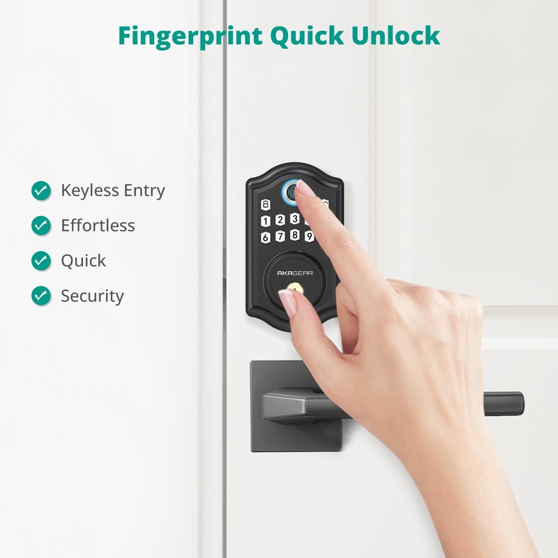 AkaGear Keyless Entry Door Lock with Fingerprint - Smart Door