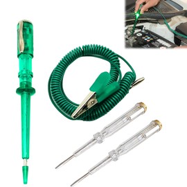 Circuit Tester, Car Fuse Tester, 6-24V Test Light with 2 Screwdrivers, Equipped with Telescopic Spring Wire and Alligator Clips, Suitable for Automotive Circuits, Fuses, Relays, Power Tools (Green)