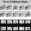 10Pcs 1/8" Shank Carbide Burr Bits Compatible with Dremel w/