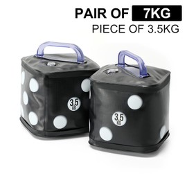 DEIRIS Portable Travel Dumbbells, Water Filled Dumbbell Set, Foldable and Adjustable Dumbbells 3.5/5/7kg, Portable Fitness Equipment for Core Training, Strength Training (Black: 7 kg per pair)