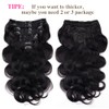 Body Wave Clip In Hair Extensions For Black Women 8Pcs