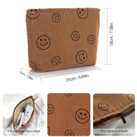 Wudimeitt Wudimeitt Cosmetic bag Makeup bag Preppy Cute Corduroy Toiletry bag for women travel essentials (brownbrown)