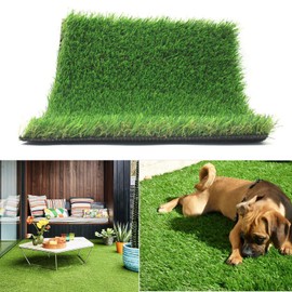 Realistic Thick Artificial Grass Turf Lawn -Indoor Outdoor Garden Lawn Landscape Synthetic Grass Mat - Thick Fake Grass Rug 2FTX27FT