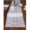 Futupe Table Runner, Lace, White, Floral Pattern, Embroidered, Stylish, Scandinavian