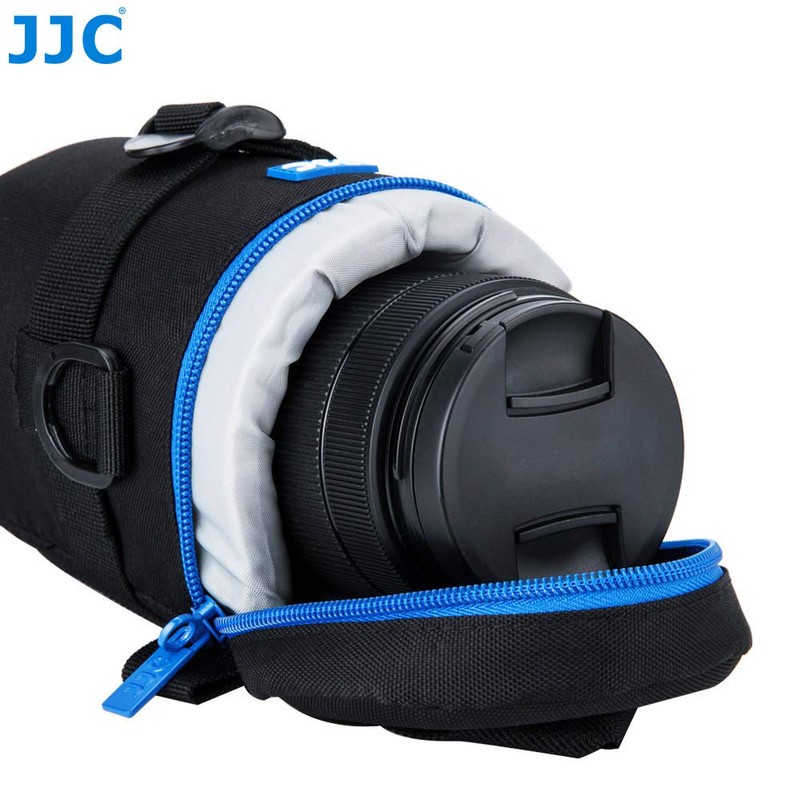 JJC Water Resistant Deluxe Lens Pouch with Shoulder Strap fits