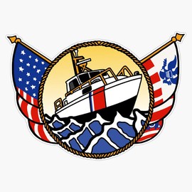 HOF Trading Flags Series - Us Coast Guard 41 Utb Vinyl Sticker Waterproof Decal Laptop Wall Window Bumper Sticker 5"