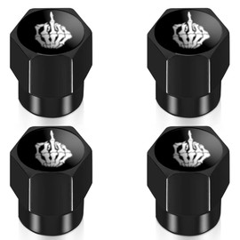 St. Patrick's Day Valve Caps for Car Tires | Universal Tire Valve Stem Caps for Cars SUVs Trucks Motorcycles Bicycles | Skull Gesture Logo Decoration Accessories Car Valve Stem Dust Proof Covers，4 Pc