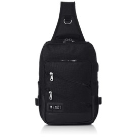 w*lt LUGER 410086Y Middle Body Bag with USB Port, 1.2 gal (5.9 L), Black