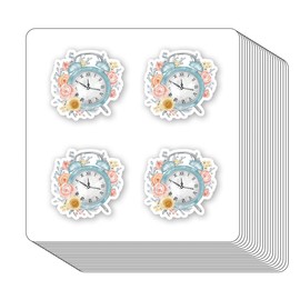 Pegatinas de reloj florales de 1 pulgada para álbumes de recortes, arte, manualidades, bricolaje para niños, diario, paquete de 80