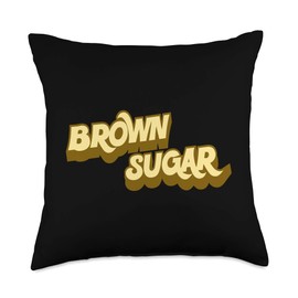 Brown Sugar Designs Brown Sugar-Cool 70s Style-Proud African American Black Throw Pillow, 18x18, Multicolor