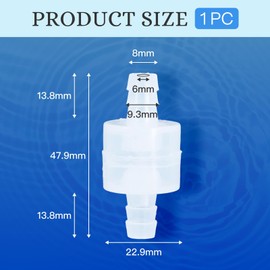 Check Valve RV10, Transparent Check Valve for 9 mm Hose Diameter, Ideal for Condenser Pumps, Condenser Dryers and Dehumidifiers, High Stability and Easy Installation
