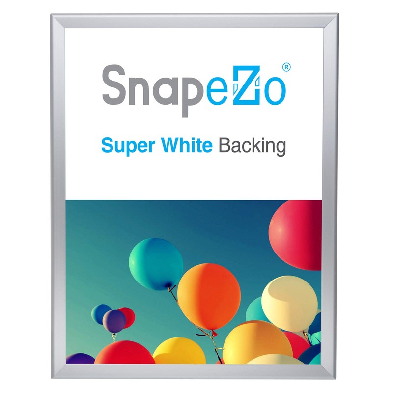 SnapeZo Poster Frame 22x28, Silver, 1.25 Inch Aluminum Profile, Front-Loading