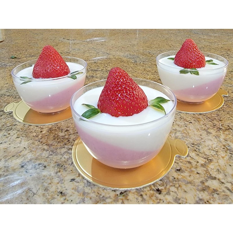 YYaaloa 3.15 Inch Mini Round Golden Cake Boards 200pcs Mousse