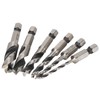 6Pcs 3 Point Drill Bit High Speed Steel Imperial Wood