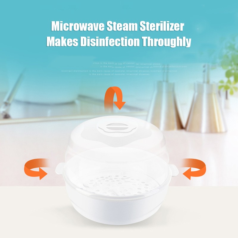Microwave Bottle Sterilizer Steam Sterilizer Fits 6 Baby Bottles for