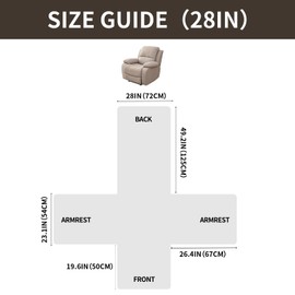 Easehomey 100% Waterproof Recliner Chair Covers, Non Slip Oversized Reclining Cover, Cover Furniture Protector Washable Chair Cover with Pocket,Elastic Straps for Kids,Pets,Dogs(Coffee,28")