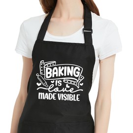 Gvlrbut Funny Baking Aprons for Women with Pockets, Cute Aprons for Cooking Kitchen, Bake Gifts for Bakers Mom Wife Birthday Thanksgiving Christmas