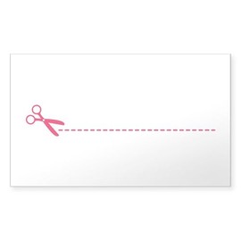 CafePress Scissor Cutting Line Sticker Rectangle Bumper Sticker Car Decal