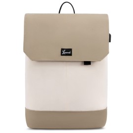 LOVEVOOK School Backpack Girls Teenagers 15.6 Inch Backpack School Teenager with USB Charging Port & Laptop Compartment, Anti Theft School Bag for Women, Khaki Beige