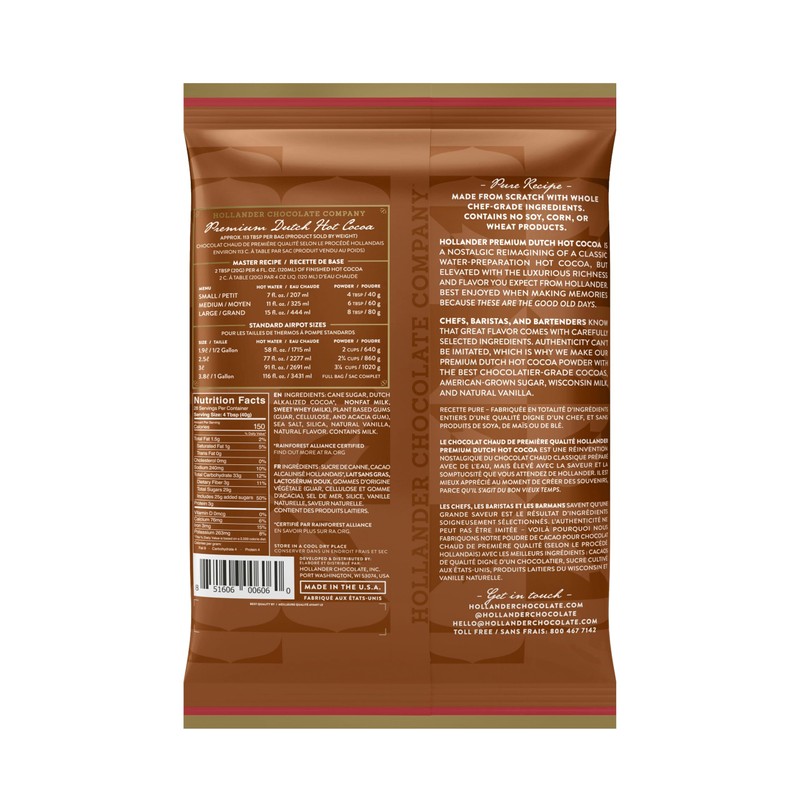 Dutched Premium Hot Cocoa by Hollander Chocolate | Nostalgic Rich