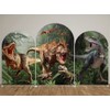 NIVIUS PHOTO Dinosaur Arched Backdrop 2.5x6ft Arch Wall Covers Stretchy