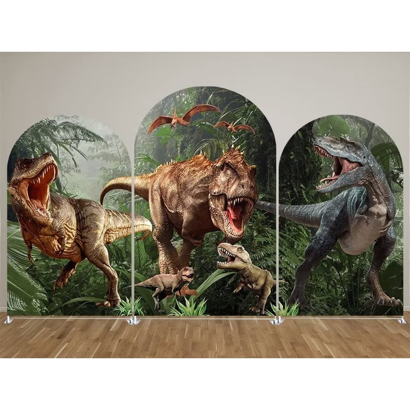 NIVIUS PHOTO Dinosaur Arched Backdrop 2.5x6ft Arch Wall Covers Stretchy
