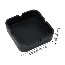 yueton 2PCS Square Ashtray Silicone Ashtray Household Cigar Ashtray Outdoor Ashtray for Home Decoration Hotel Christmas Gift (Black)