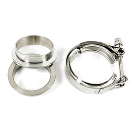 V-Band Clamp Set with Flange 63.5 mm 2.5 Inch Turbo Wastegate Exhaust Size A