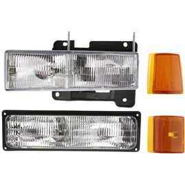 Garage-Pro Driver Side Headlight Kit for GMC C1500 1994-1998 Halogen With bulb(s) W/Reflector Side Marker Turn Signal Light Replaces# 15034929 5977463 5977739 5976837