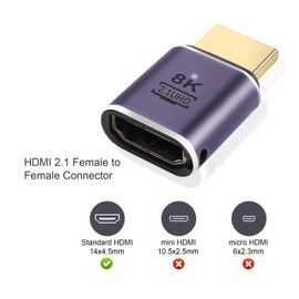 PNGKNYOCN 8K HDMI Adapter, 48Gbps HDMI 2.1 Male to Female Extender Support 8K @ 60Hz, 4K @ 120Hz, HDR, eARC for HDTV, Laptop, Monitor, Projector (Pack of 2)