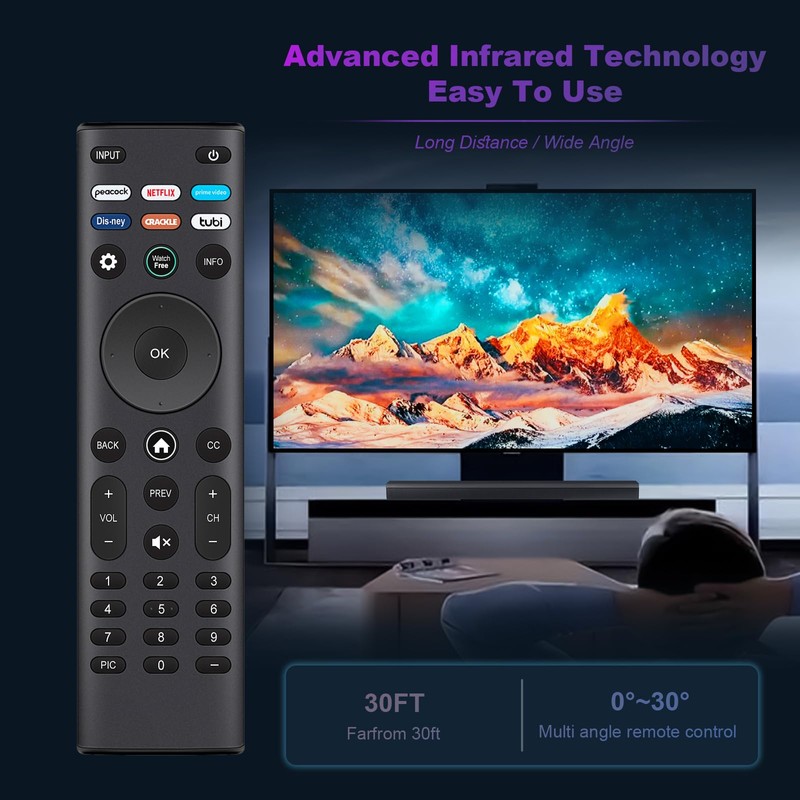 XRT140 Replace Remote Control Compatible with Vizio Smart TV D24h-J09