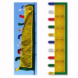 9 Foot Tall Vertical Prayer Flags - Victory Banner Sutra ~ from Radiant Heart Studios