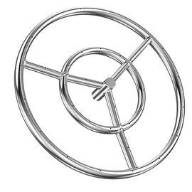 onlyfire 12 Inch Round Fire Pit Burner Ring for Natural Gas & Propane Fire Pit and Fireplace, 304 Stainless Steel DIY Firepit Burner for Both Indoor and Outdoor, BTU 92,000 Max