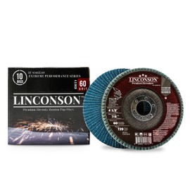 LINCONSON 10 Pack 4.5 Inch 60 Grit Zirconia Abrasive Grinding Wheel and Flap Sanding Disc for Metal & Stainless Steel 7/8" Arbor T29 Conical (SF 4560ZA9)-Extreme Performance Series