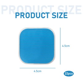 Roinaid Pack of 22 replacement sets gel pads, 45 x 45 mm gel pads compatible with Em 59 electrodes Tens device, high-quality gel material, can stick effectively and permanently to the skin.